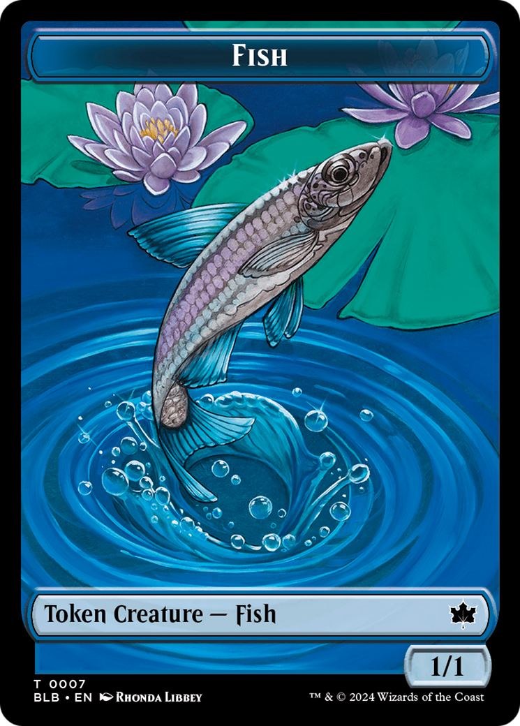 Fish // Tender Wildguide Double-Sided Token [Bloomburrow Tokens] | Tabernacle Games