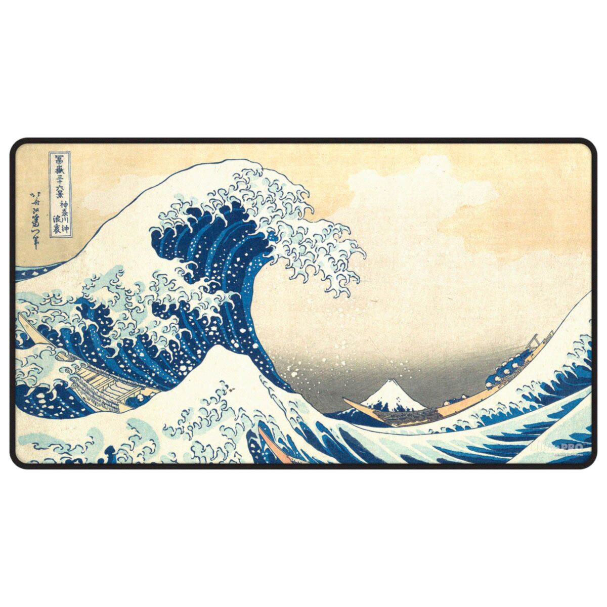 Ultra Pro: The Great Wave off Kanagawa Black Stitched Playmat | Tabernacle Games