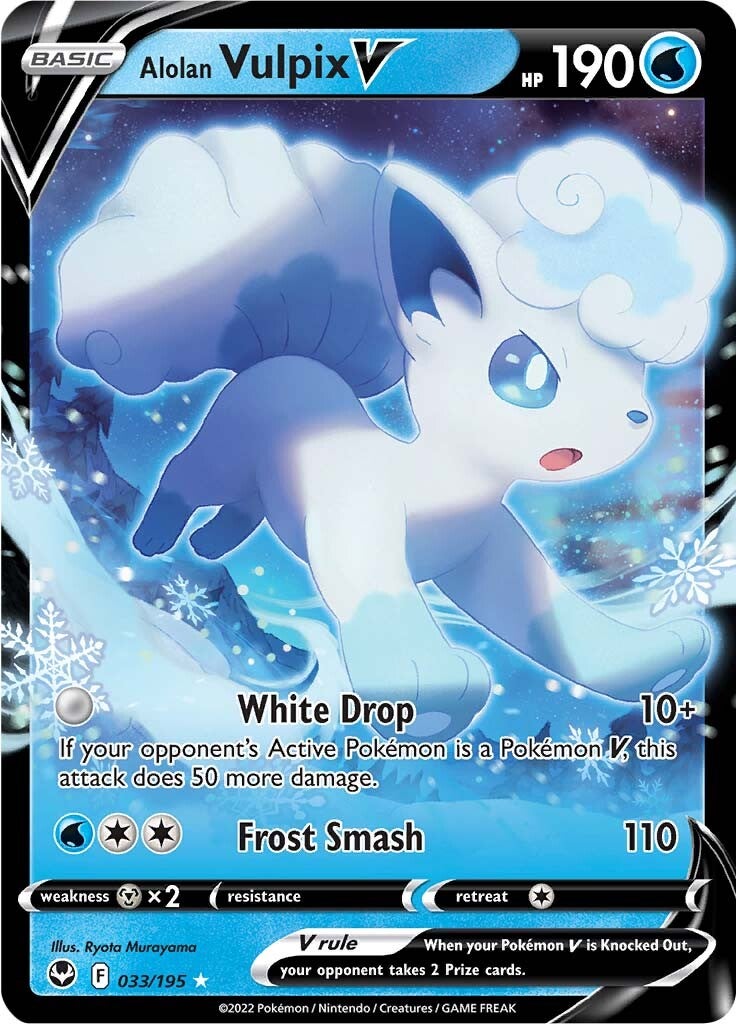 Alolan Vulpix V (033/195) [Sword & Shield: Silver Tempest] | Tabernacle Games