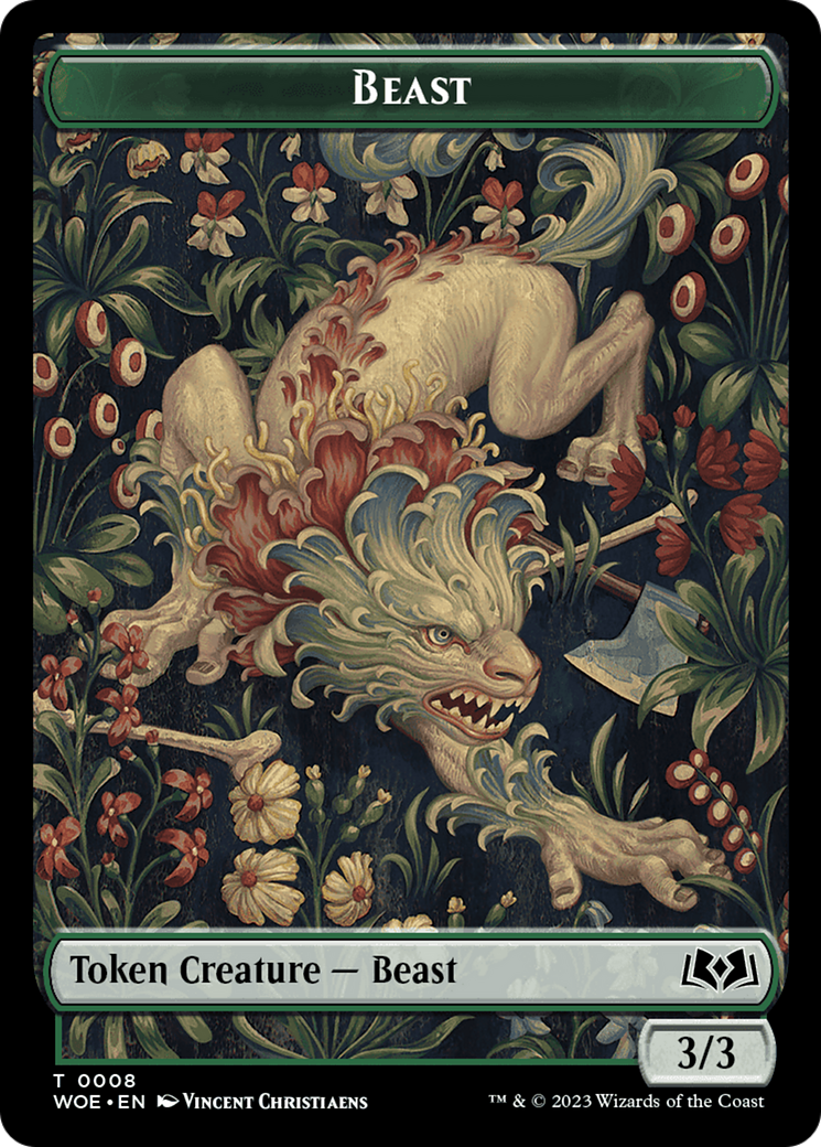 Beast Token [Wilds of Eldraine Tokens] | Tabernacle Games