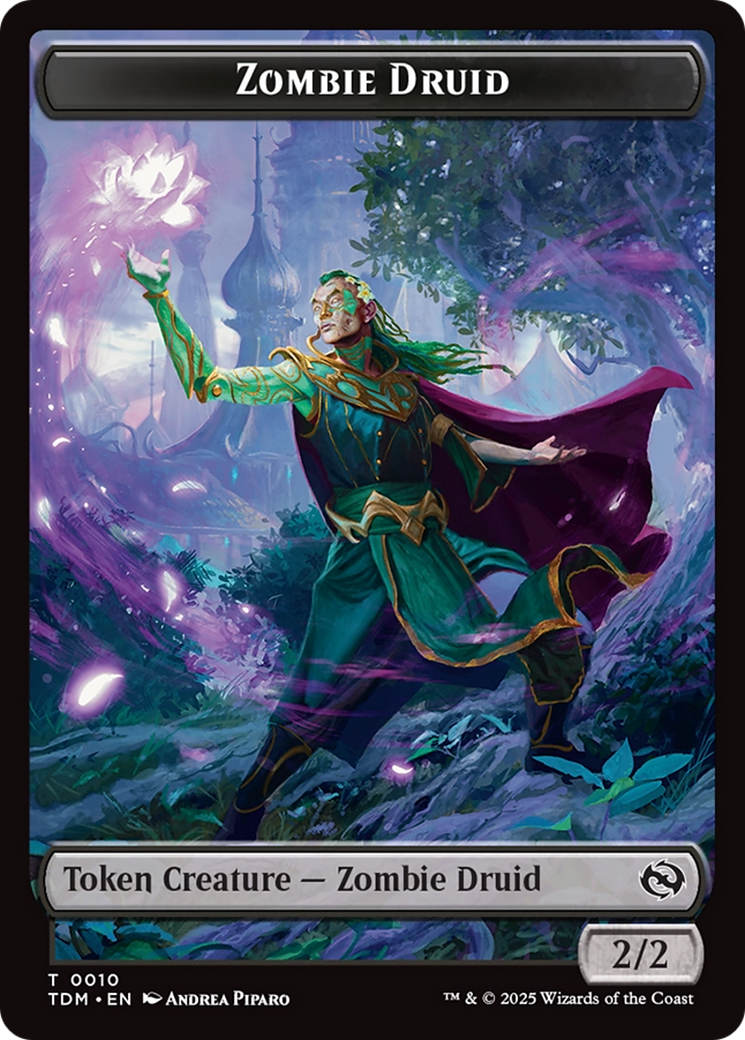 Zombie Druid // Treasure Double-Sided Token [Tarkir: Dragonstorm Tokens] | Tabernacle Games