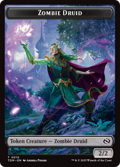 Zombie Druid // Treasure Double-Sided Token [Tarkir: Dragonstorm Tokens] | Tabernacle Games