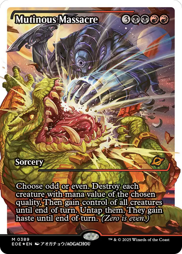 Mutinous Massacre (Showcase) (Fracture Foil) [Edge of Eternities] | Tabernacle Games