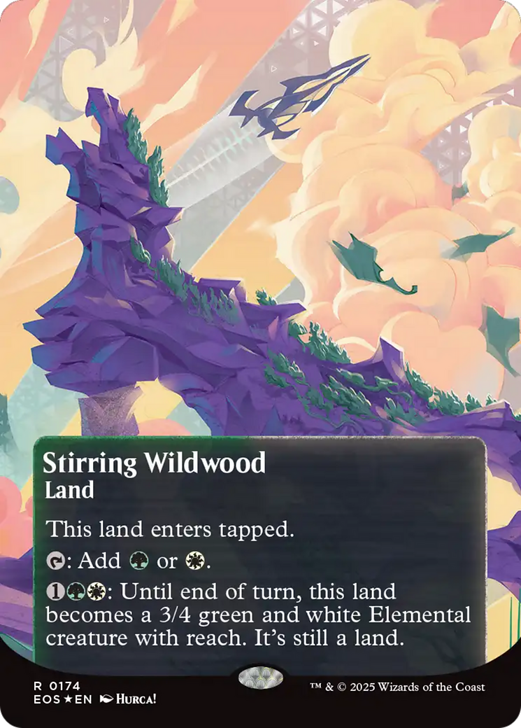Stirring Wildwood (0174) (Borderless) (Galaxy Foil) [Edge of Eternities: Stellar Sights] | Tabernacle Games