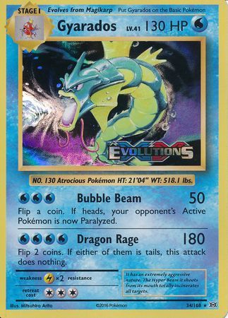 Gyarados (34/108) (XY Evolutions Prerelease) [XY: Black Star Promos] | Tabernacle Games