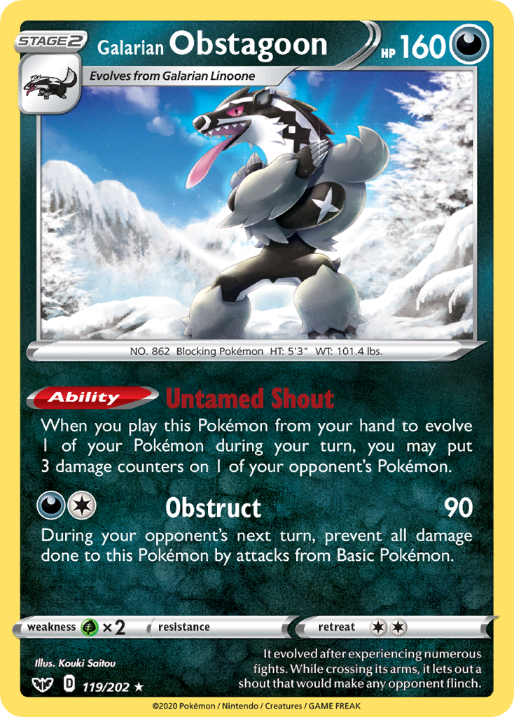 Galarian Obstagoon (119/202) [Sword & Shield: Base Set] | Tabernacle Games