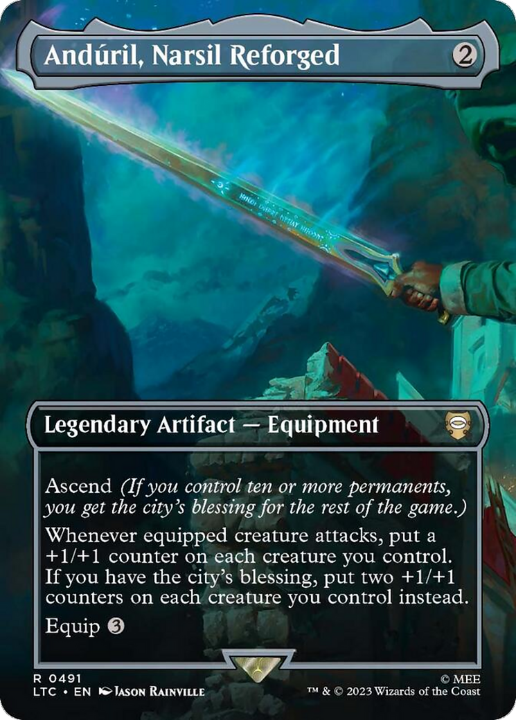 Anduril, Narsil Reforged (Borderless) [The Lord of the Rings: Tales of Middle-Earth Commander] | Tabernacle Games