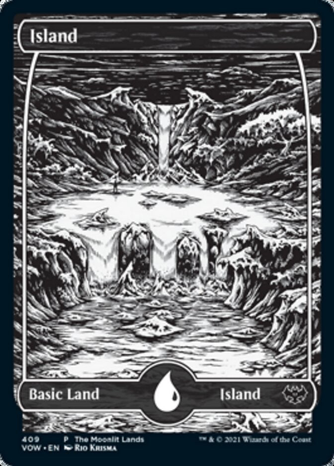 Island (The Moonlit Lands) (Foil Etched) [Innistrad: Crimson Vow Promos] | Tabernacle Games