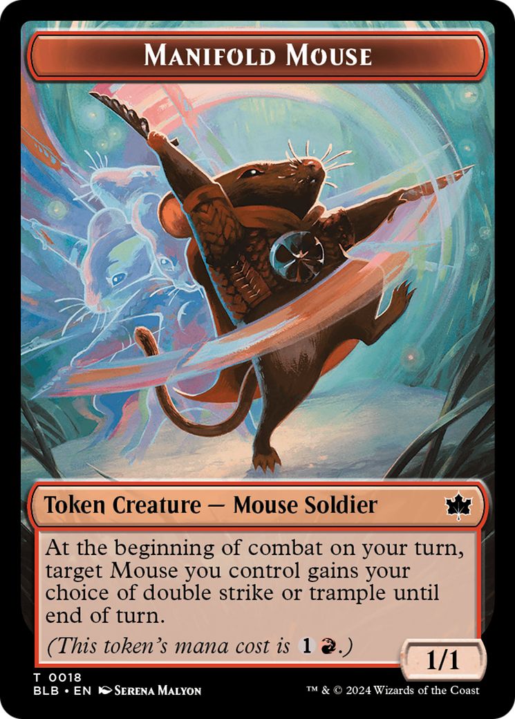 Sword // Manifold Mouse Double-Sided Token [Bloomburrow Tokens] | Tabernacle Games