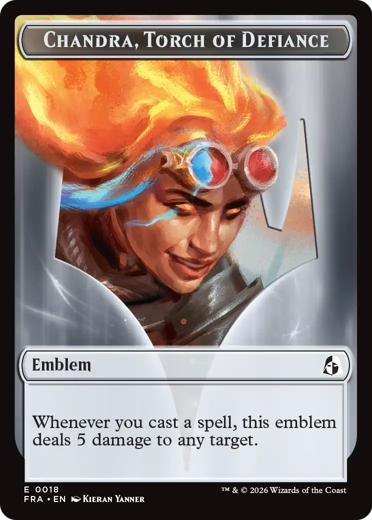 Chandra, Chill of Compliance // Chandra, Torch of Defiance Double-Sided Token [Reality Fracture Tokens] | Tabernacle Games
