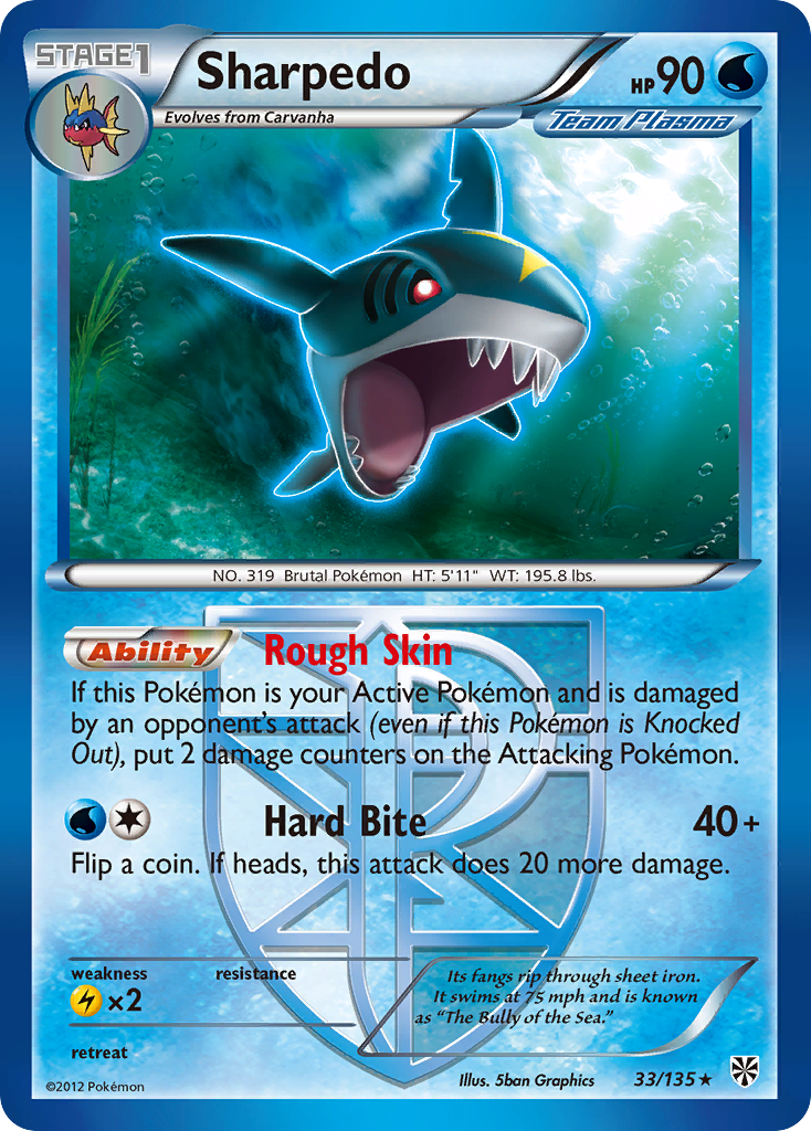 Sharpedo (33/135) [Black & White: Plasma Storm] | Tabernacle Games