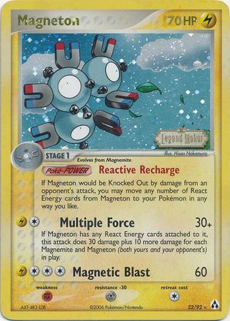 Magneton (22/92) (Stamped) [EX: Legend Maker] | Tabernacle Games