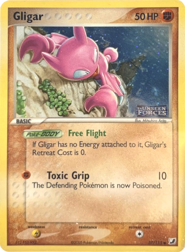 Gligar (57/115) (Stamped) [EX: Unseen Forces] | Tabernacle Games