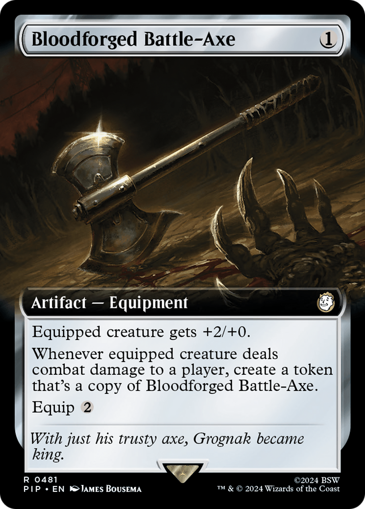 Bloodforged Battle-Axe (Extended Art) [Fallout] | Tabernacle Games