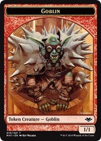 Goblin (010) // Serra the Benevolent Emblem (020) Double-Sided Token [Modern Horizons Tokens] | Tabernacle Games