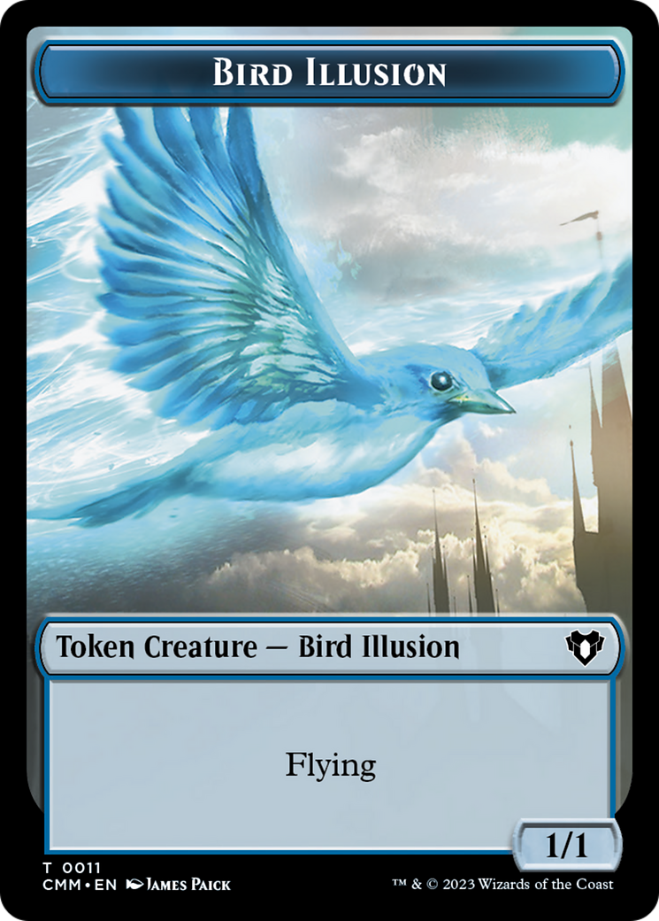 Bird // Bird Illusion Double-Sided Token [Commander Masters Tokens] | Tabernacle Games