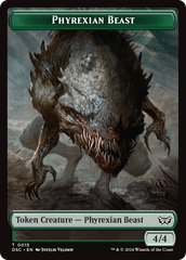 Phyrexian Beast //Manifest Double-Sided Token [Duskmourn: House of Horror Commander Tokens] | Tabernacle Games