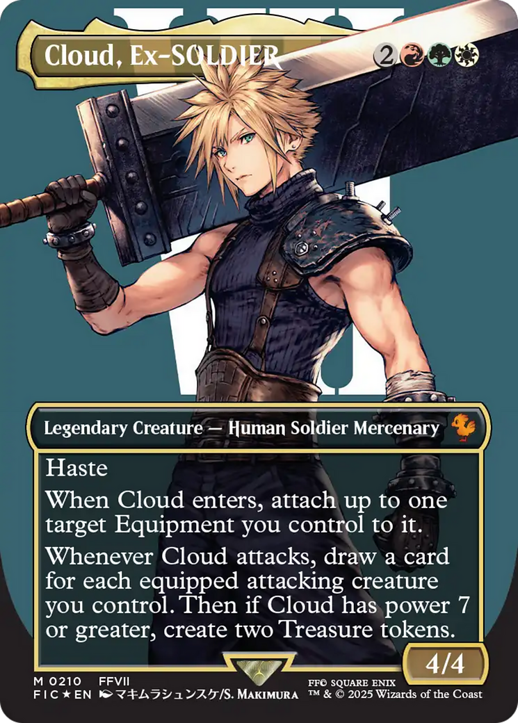 Cloud, Ex-SOLDIER (Borderless) (Surge Foil) [FINAL FANTASY Commander] | Tabernacle Games