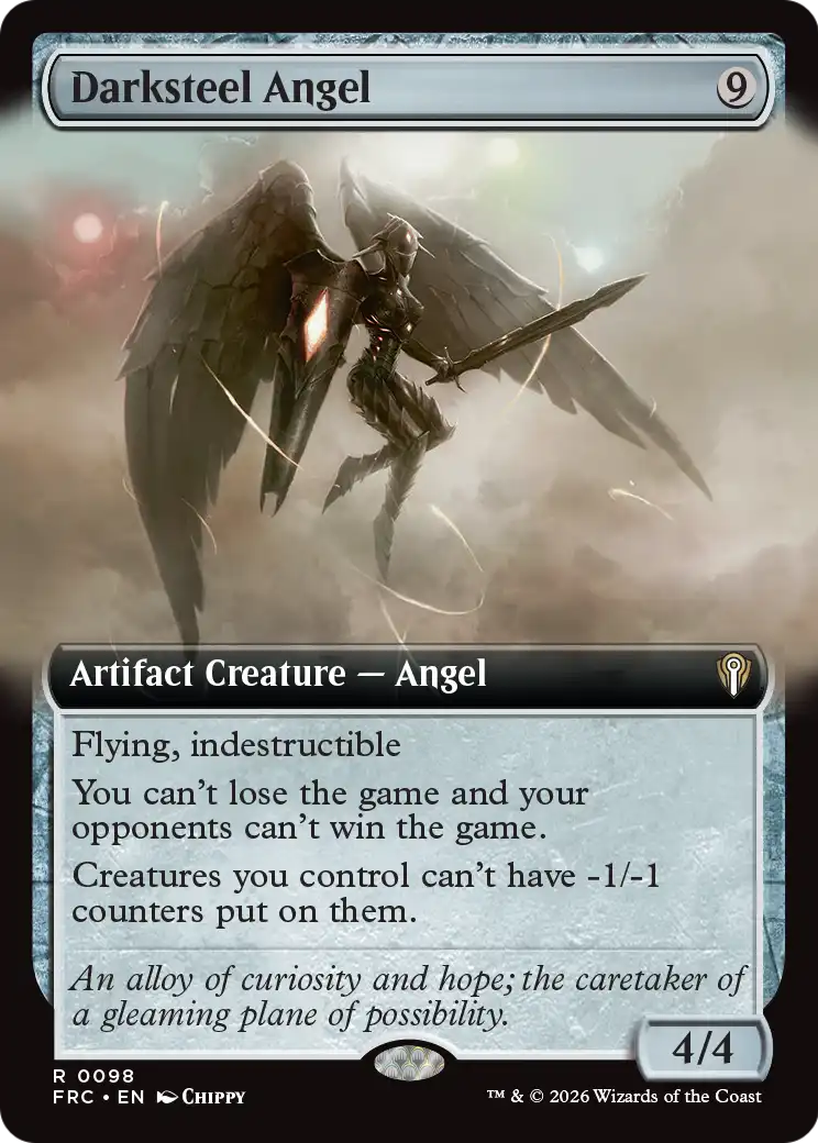 Darksteel Angel (Extended Art) [Reality Fracture Commander] | Tabernacle Games