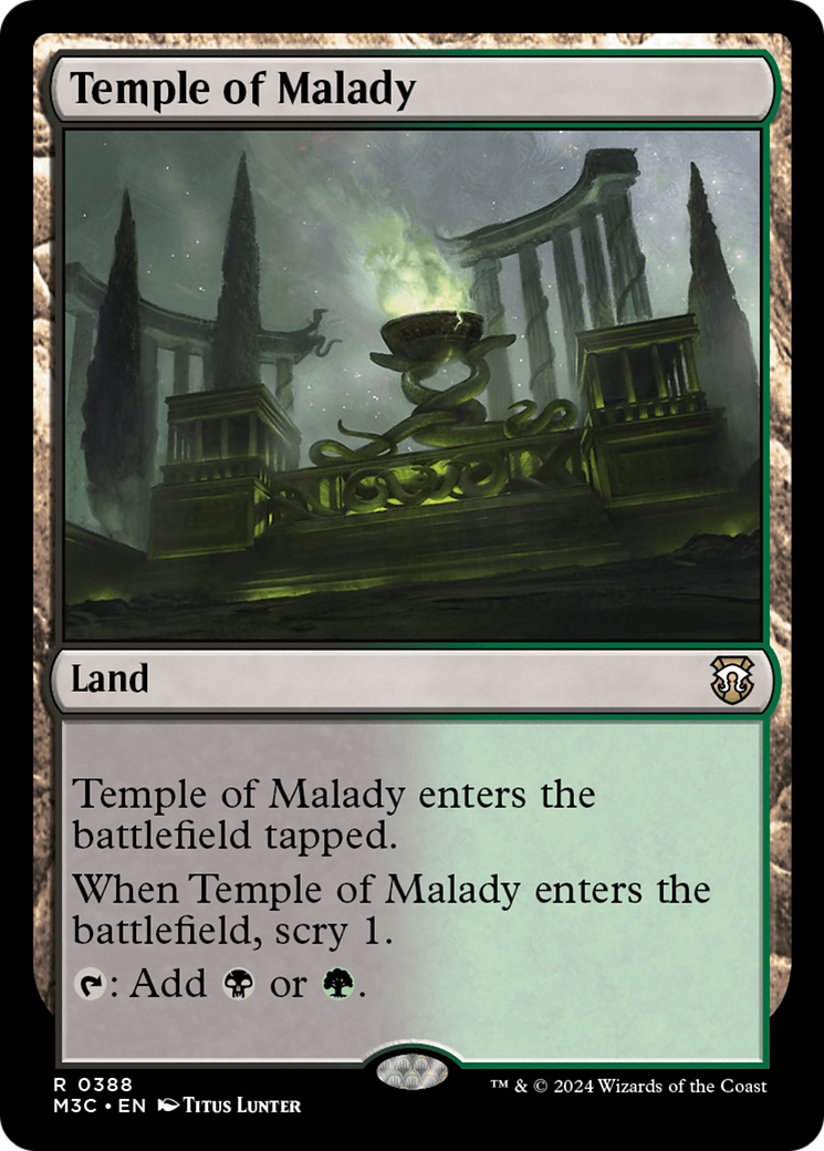 Temple of Malady (Ripple Foil) [Modern Horizons 3 Commander] | Tabernacle Games