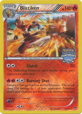 Blaziken (14/111) (National Championship Promo) [XY: Furious Fists] | Tabernacle Games