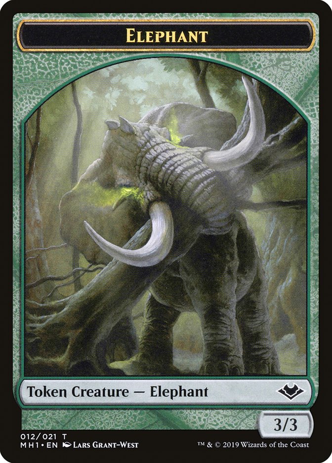 Bird (003) // Elephant (012) Double-Sided Token [Modern Horizons Tokens] | Tabernacle Games