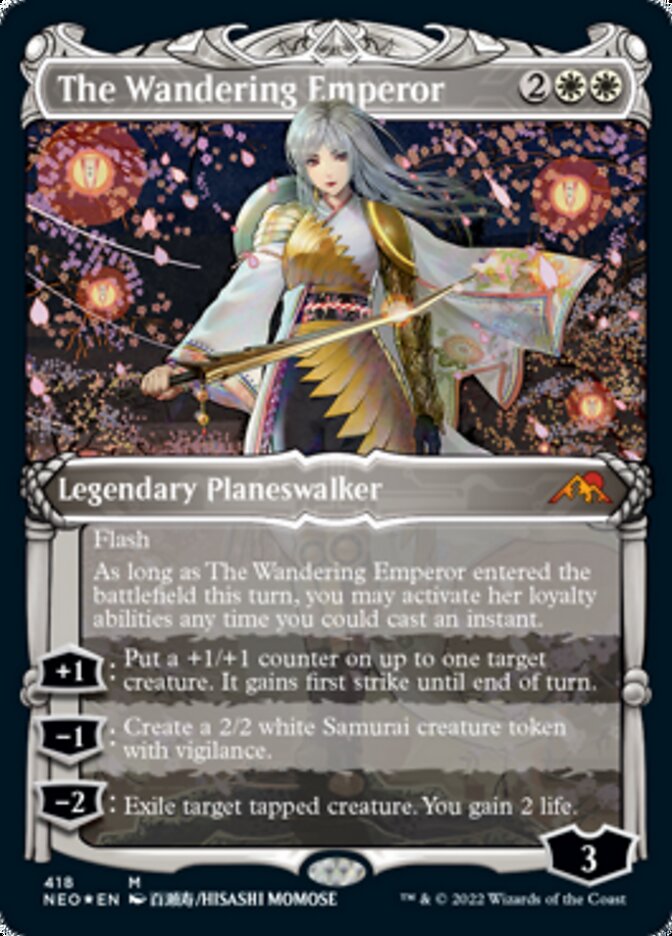 The Wandering Emperor (Showcase) (Foil Etched) [Kamigawa: Neon Dynasty] | Tabernacle Games