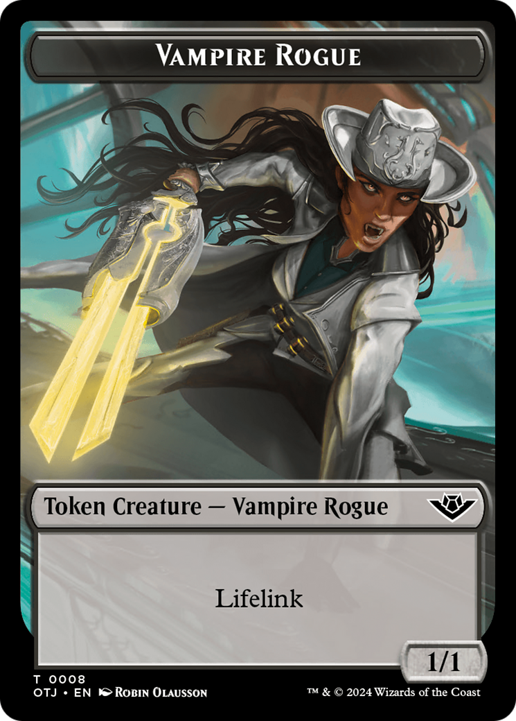 Treasure // Vampire Rogue Double-Sided Token [Outlaws of Thunder Junction Tokens] | Tabernacle Games