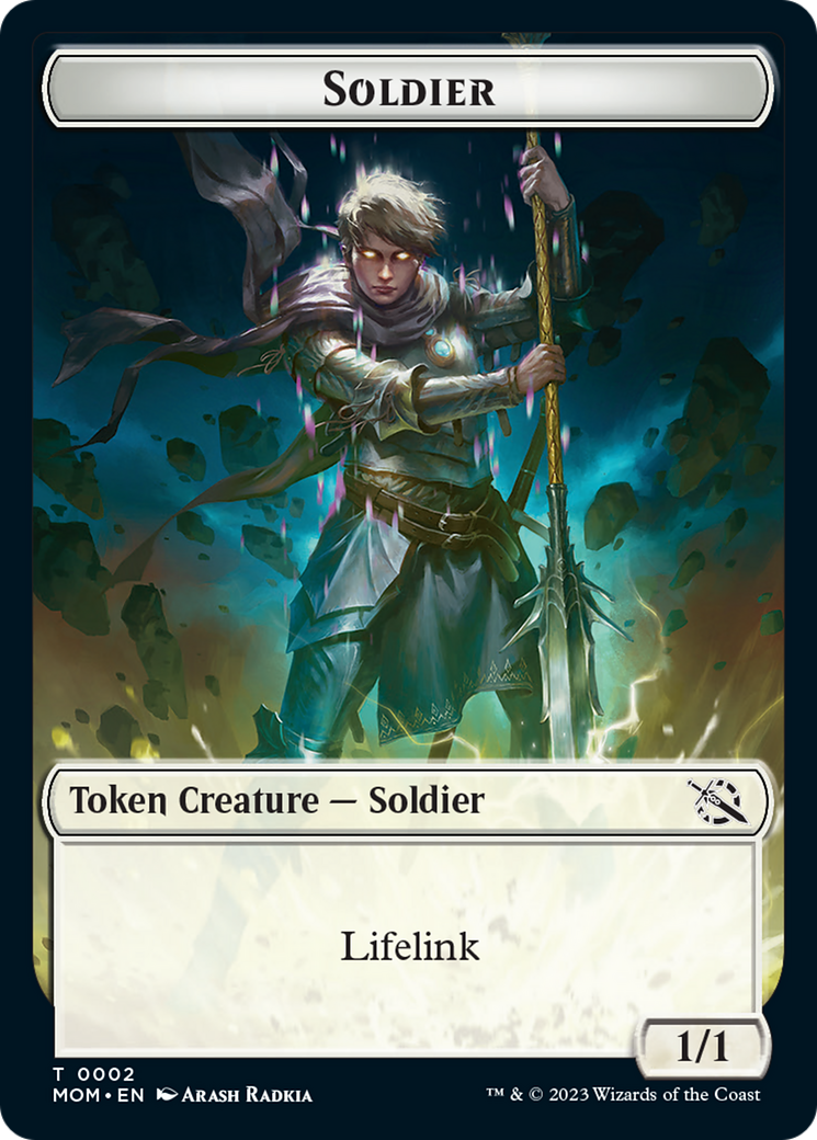 Soldier // Wrenn and Realmbreaker Emblem Double-Sided Token [March of the Machine Tokens] | Tabernacle Games