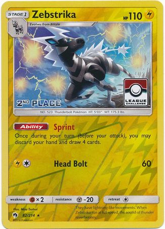 Zebstrika (82/214) (League Promo 2nd Place) [Sun & Moon: Lost Thunder] | Tabernacle Games