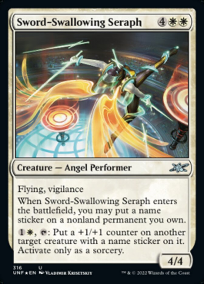 Sword-Swallowing Seraph (Galaxy Foil) [Unfinity] | Tabernacle Games