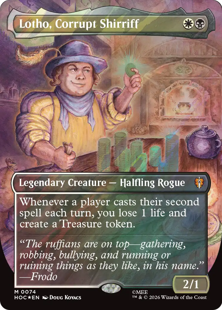 Lotho, Corrupt Shirriff (Borderless) (Surge Foil) [The Hobbit: Eternal-Legal] | Tabernacle Games