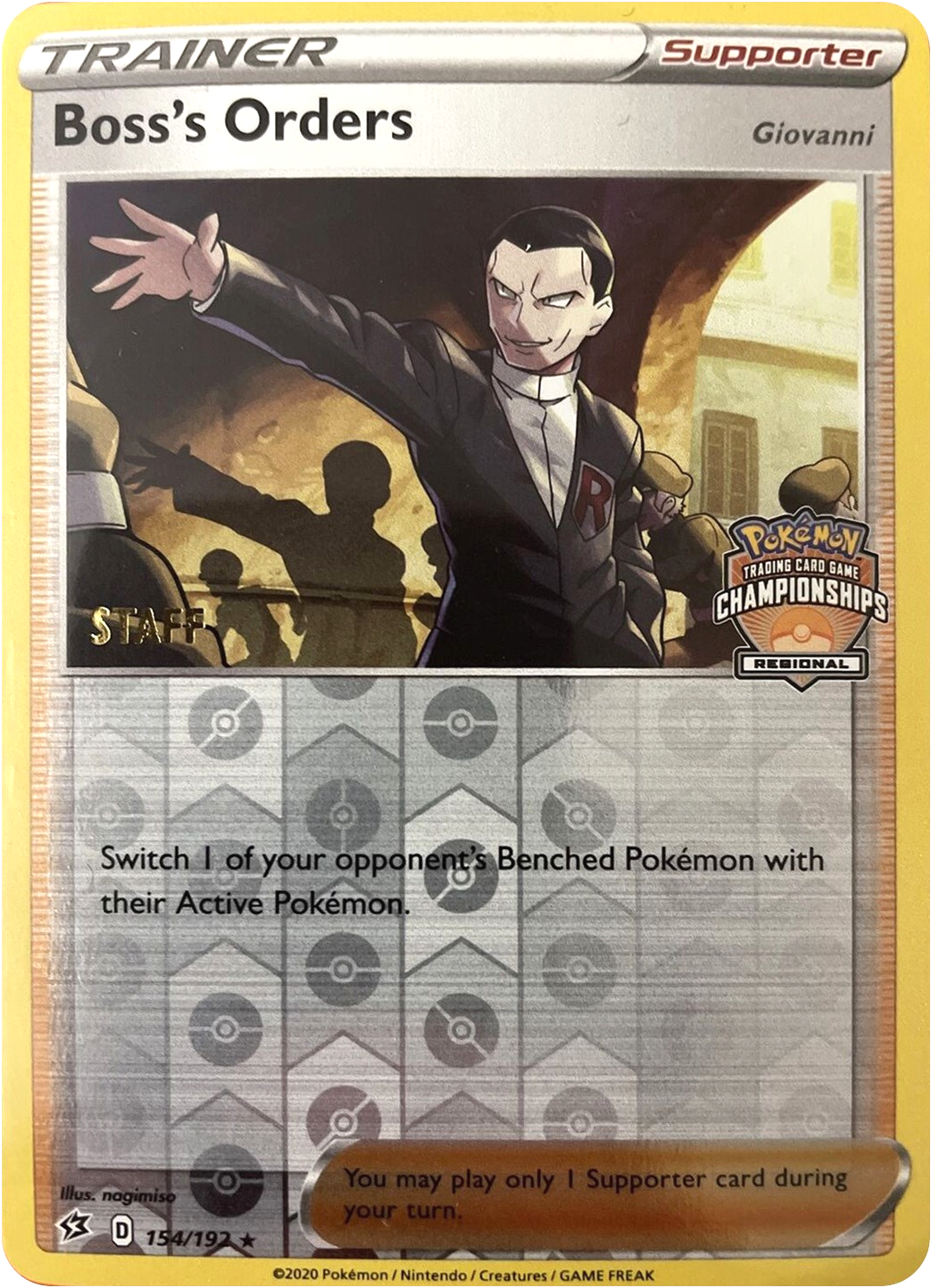 Boss's Orders (154/192) (Staff Regional Championships) [League & Championship Cards] | Tabernacle Games