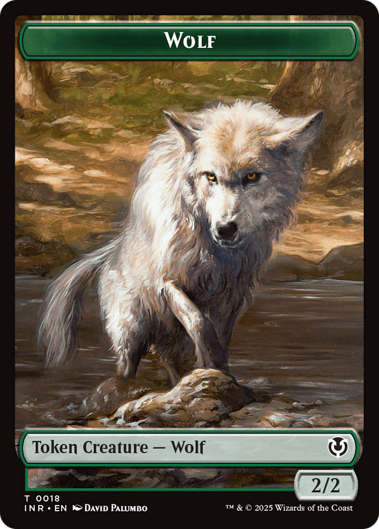 Wolf (0018) // Emblem - Arlinn, Embraces by the Moon Double-Sided Token [Innistrad Remastered Tokens] | Tabernacle Games