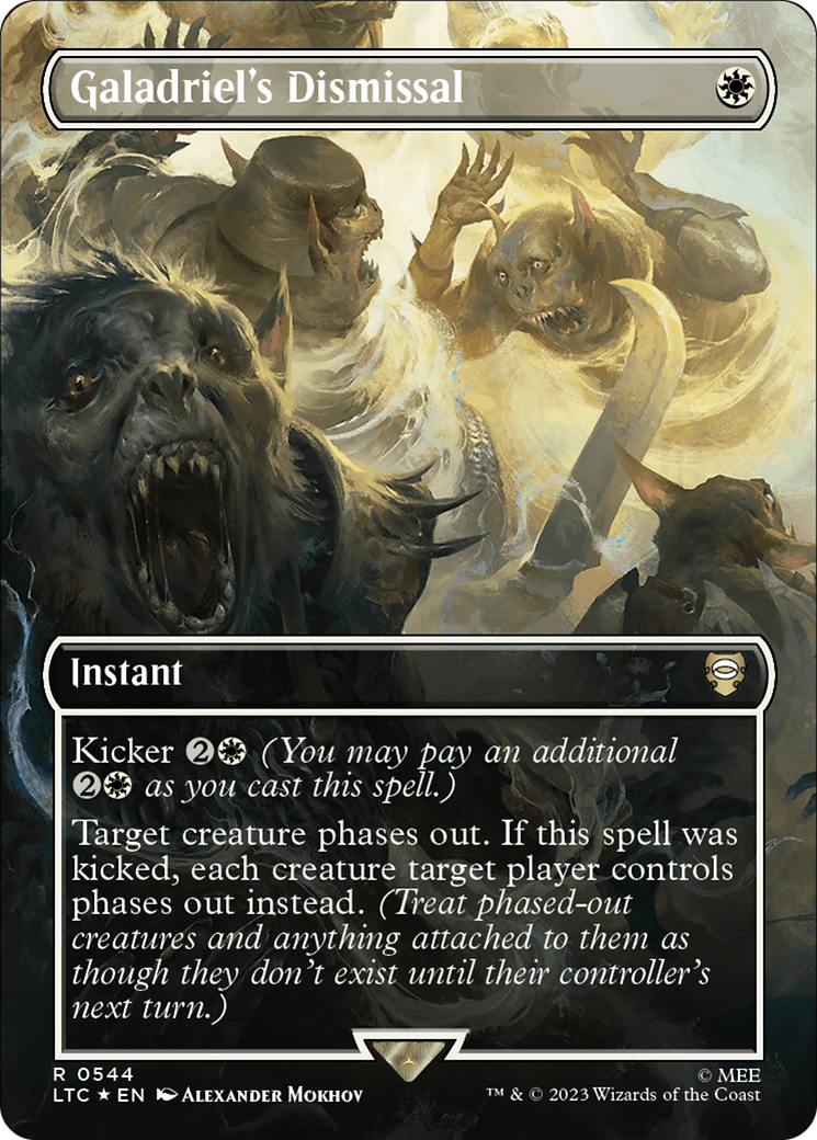 Galadriel's Dismissal (Borderless) (Surge Foil) [The Lord of the Rings: Tales of Middle-Earth Commander] | Tabernacle Games