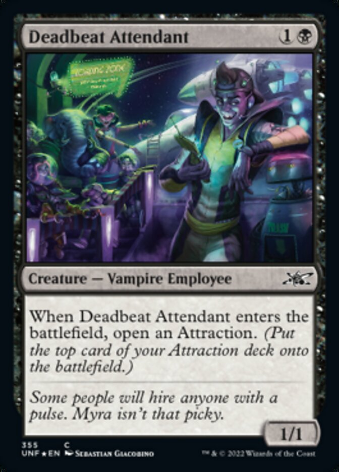Deadbeat Attendant (Galaxy Foil) [Unfinity] | Tabernacle Games