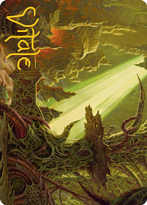 Darkmoss Bridge Art Card (Gold-Stamped Signature) [Modern Horizons 2 Art Series] | Tabernacle Games