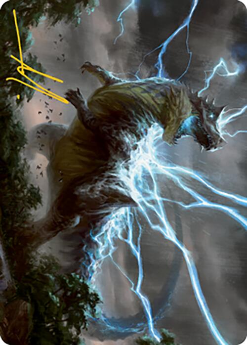 Thrasta, Tempest's Roar Art Card (41) (Gold-Stamped Signature) [Modern Horizons 2 Art Series] | Tabernacle Games