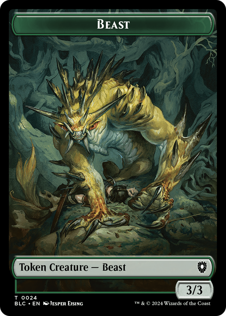 Beast (024) // Treasure Double-Sided Token [Bloomburrow Commander Tokens] | Tabernacle Games