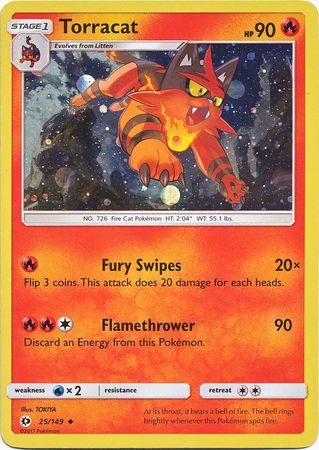 Torracat (25/149) (Cosmos Holo) [Sun & Moon: Base Set] | Tabernacle Games