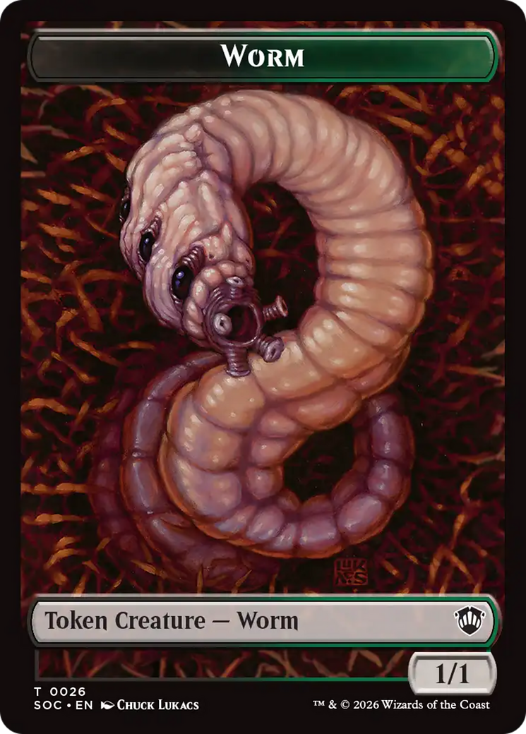 Eldrazi Spawn // Worm Double-Sided Token [Secrets of Strixhaven Commander Tokens] | Tabernacle Games