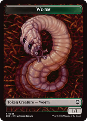 Eldrazi Spawn // Worm Double-Sided Token [Secrets of Strixhaven Commander Tokens] | Tabernacle Games