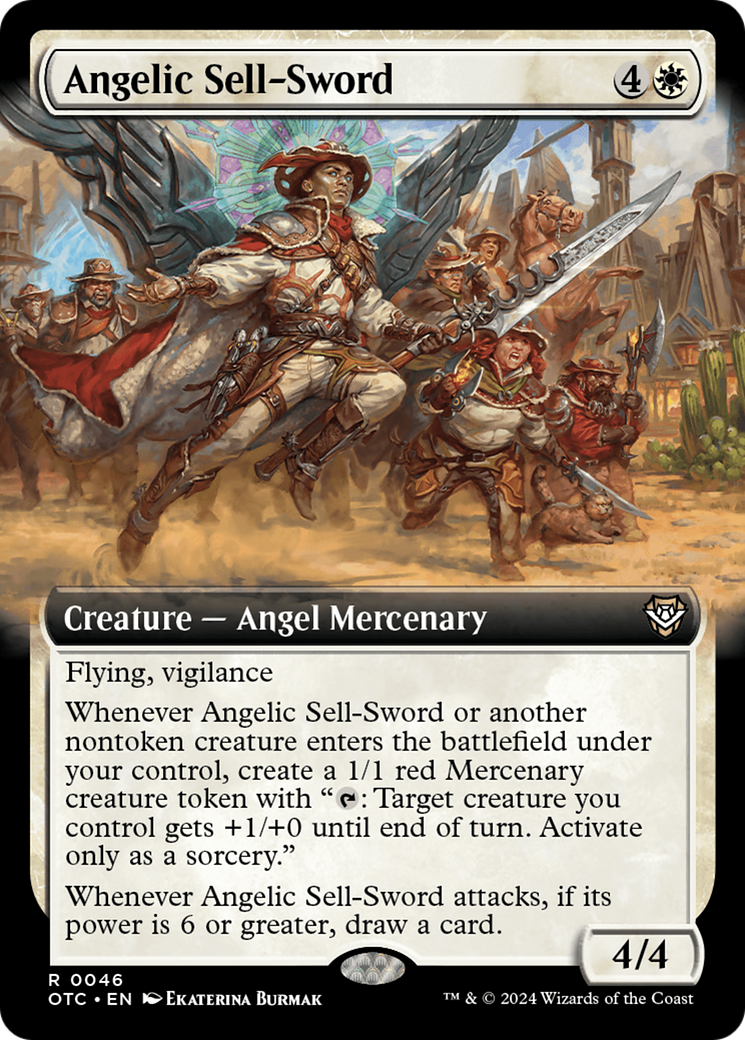 Angelic Sell-Sword (Extended Art) [Outlaws of Thunder Junction Commander] | Tabernacle Games