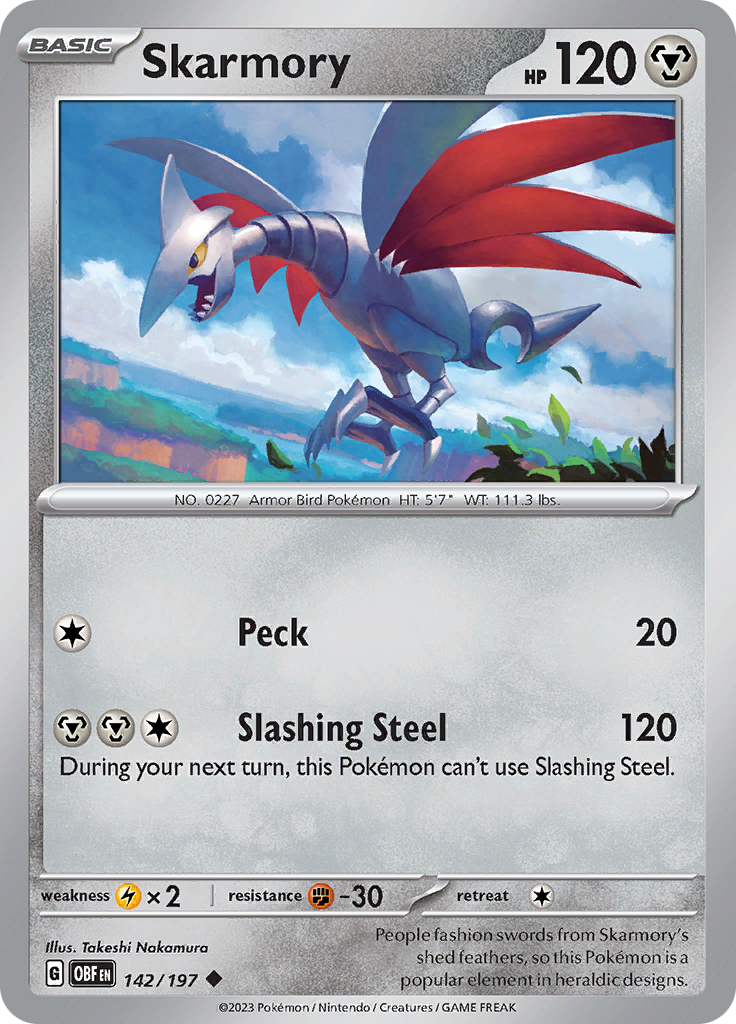 Skarmory (142/197) [Scarlet & Violet: Obsidian Flames] | Tabernacle Games