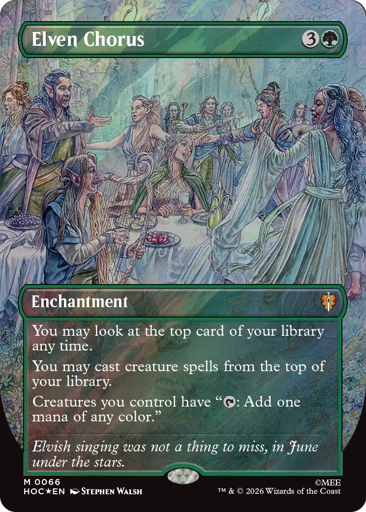 Elven Chorus (Borderless) (Surge Foil) [The Hobbit: Eternal-Legal] | Tabernacle Games