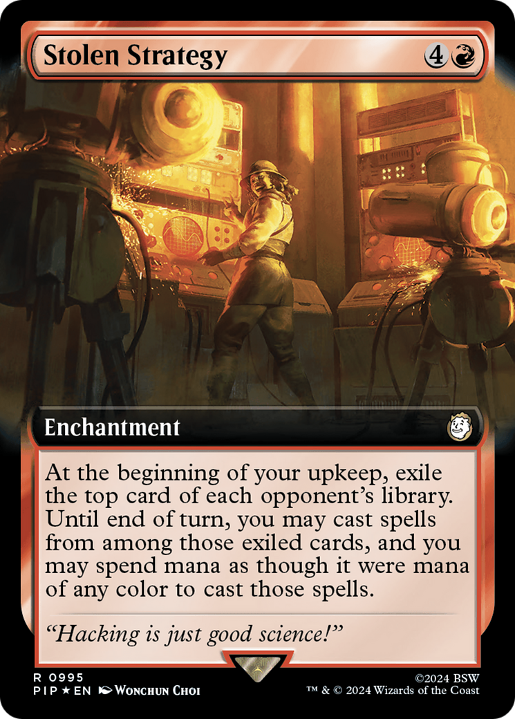 Stolen Strategy (Extended Art) (Surge Foil) [Fallout] | Tabernacle Games