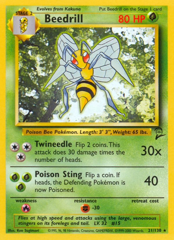 Beedrill (21/130) [Base Set 2] | Tabernacle Games