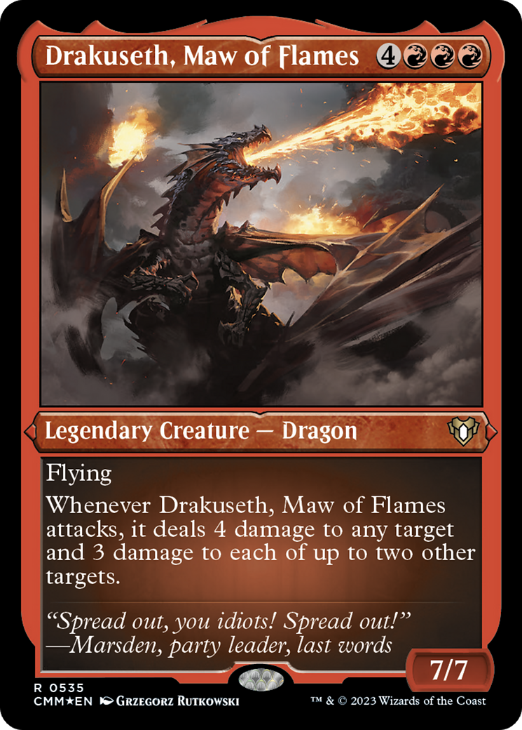 Drakuseth, Maw of Flames (Foil Etched) [Commander Masters] | Tabernacle Games