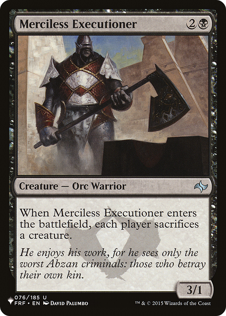 Merciless Executioner [The List Reprints] | Tabernacle Games