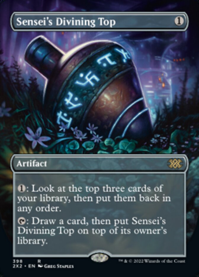 Sensei's Divining Top (Borderless Alternate Art) [Double Masters 2022] | Tabernacle Games